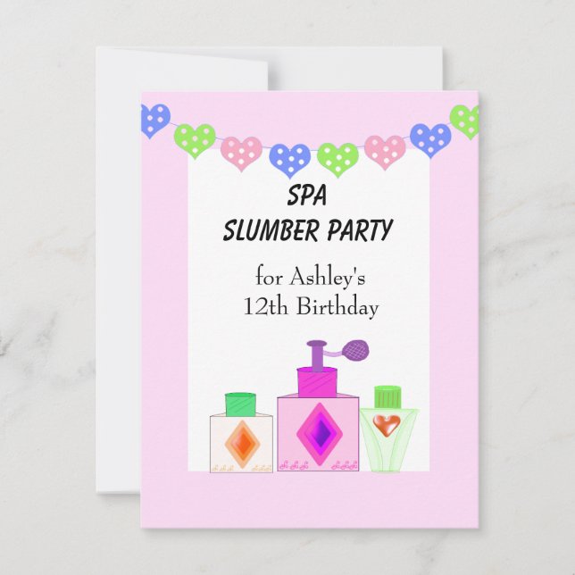 Invitation Soirée pyjama Spa pour filles (Devant)