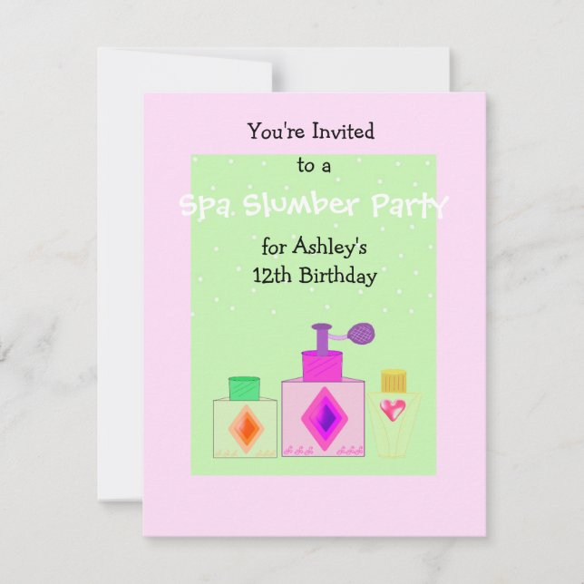 Invitation Soirée pyjama Spa pour filles (Devant)
