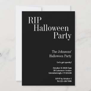 Invitation Soirée RIP Halloween noir et blanc