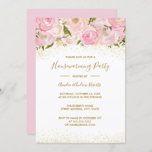 Invitation Soirée Rose de réchauffage en or rose