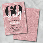Invitation Soirée rose Gold 60e anniversaire<br><div class="desc">Voici une invitation simple et moderne à la fête du 60e anniversaire, parfaite pour célébrer ce jalon dans le style. Le design épuré présente un arrière - plan en feuille d'or rose avec un "60" en haut. Ci-dessous, "Sixty" est écrit avec élégance en calligraphie script, ajoutant une touche de sophistication....</div>