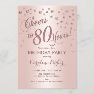 Invitation Soirée rose Gold 80e anniversaire