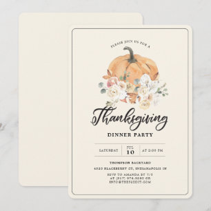 Invitation Soirée Russe Citrouille Thanksgiving