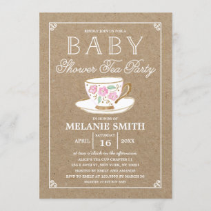 Invitation Soirée Rustique Moderne   Baby shower