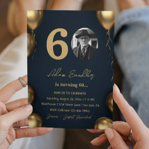 Invitation Soirée simple et élégante à 60e anniversaire