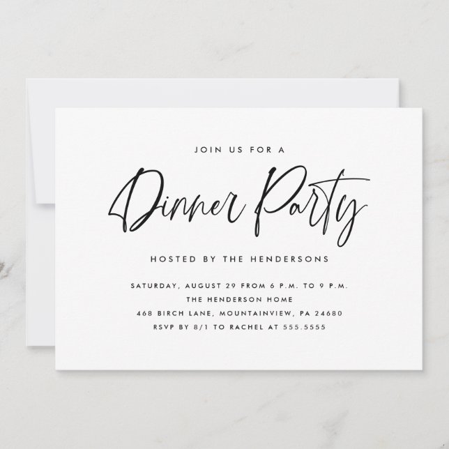 Invitation Soirée Simple Moderne  (Devant)