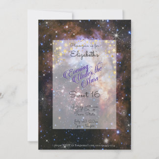 Invitation Soirée sous les étoiles Espace Sweet 16