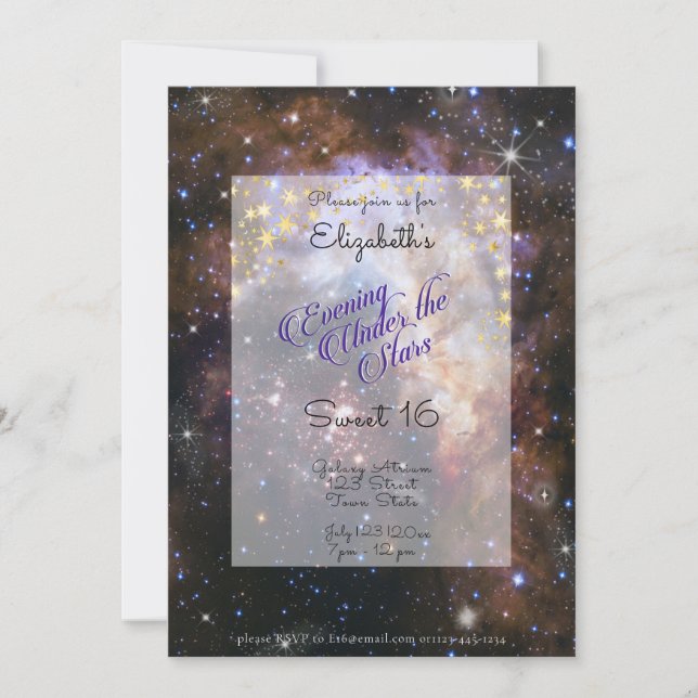 Invitation Soirée sous les étoiles Espace Sweet 16   (Devant)