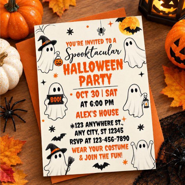 Invitation soirée spectaculaire d'Halloween (Créateur téléchargé)