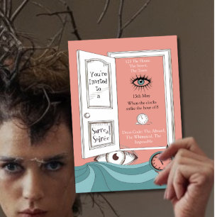 Invitation Soirée surréaliste, fête surréaliste moderne, biza