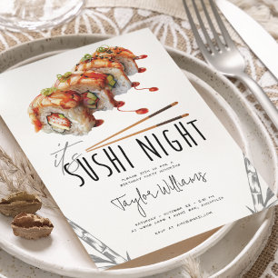 Invitation Soirée Sushi Adulte Anniversaire