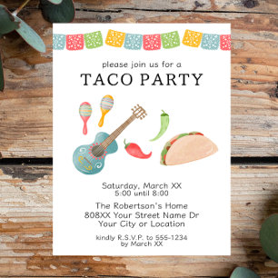Invitation Soirée Taco Mexicain