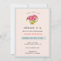 Soirée Tea Party rose et bleu douche nuptiale