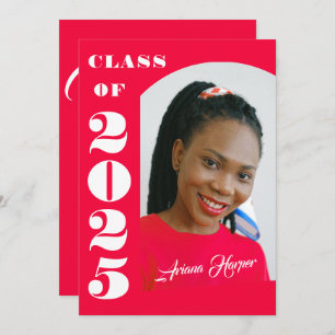 Invitation Soirée tendance chic blanc Script rose