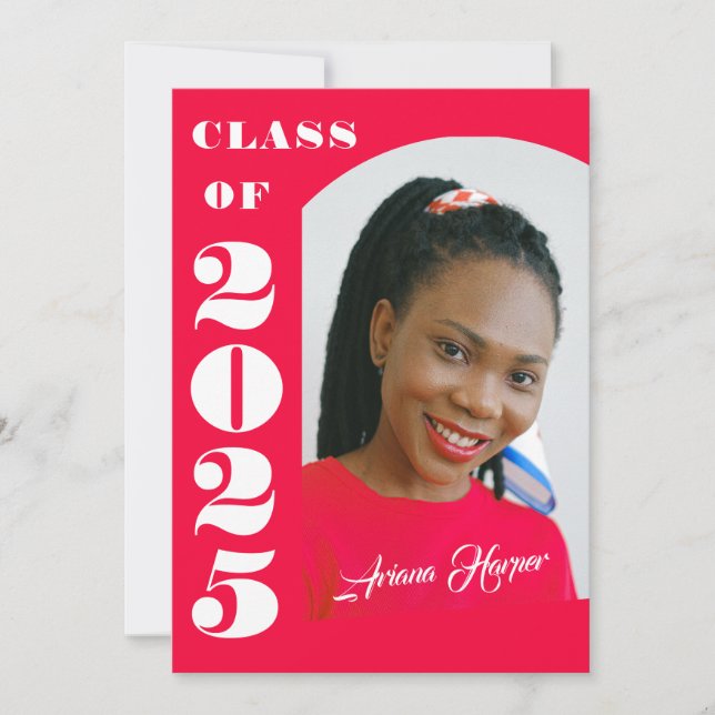 Invitation Soirée tendance chic Script rose (Devant)