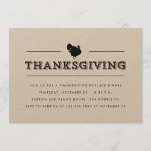 Invitation Soirée Thankesgiving Simple