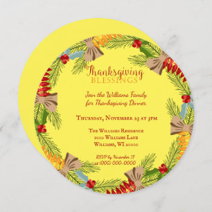 Invitation Soirée Thankesgiving Wreath