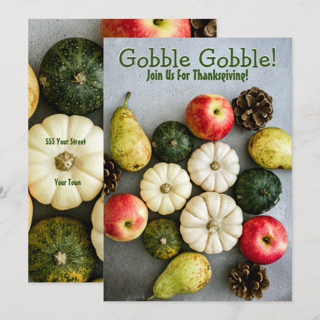 Invitation Soirée Thanksgiving (Devant / Derrière)