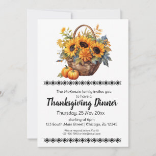 Invitation Soirée Thanksgiving Élégante