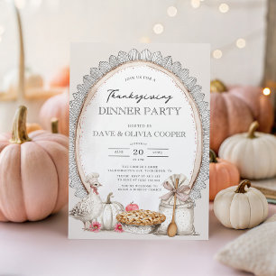 Invitation Soirée Thanksgiving vintage