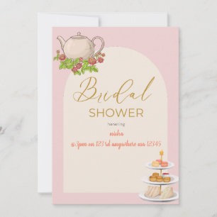Invitation soirée thé nuptiale personnalisée