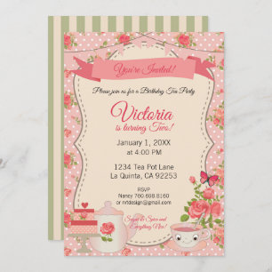 Invitation Soirée Thé Sucre & Épice (Floral Rose)