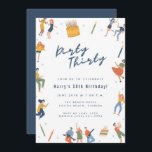 Invitation Soirée Trente 30e fête d'anniversaire<br><div class="desc">Fêtez un 30ème anniversaire avec cette invitation de fête "sale trente". Customisé avec les détails de votre fête et revient à la coordination bleue sur le dos.</div>