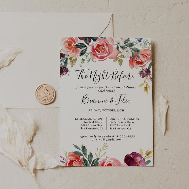 Invitation Soirée Tropicale Colorée Avant Le Dîner De Répétit (Créateur téléchargé)