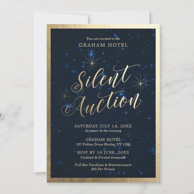 Invitation Soirée Vente aux Enchères Silencieuse (Devant)