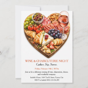 Invitation Soirée Vin et Charcuterie - Gourmet Savoureux