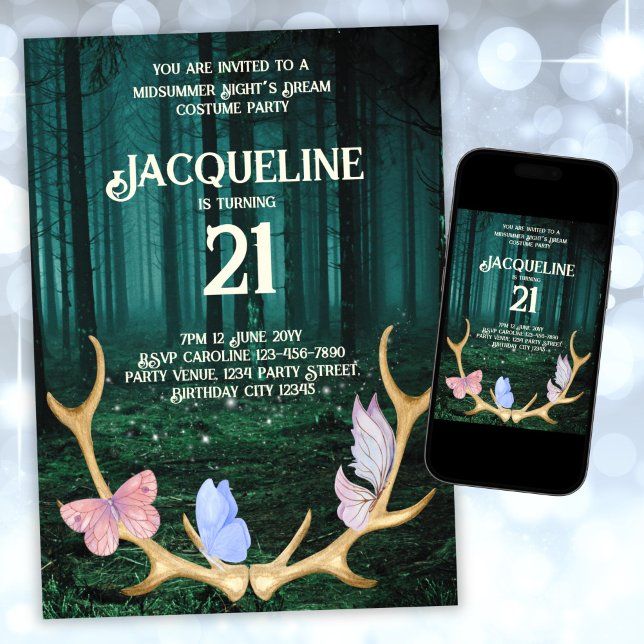 Invitation Soirées d'été personnalisées Rêve 21e anniversaire (Créateur téléchargé)