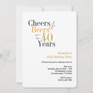 Invitation Soirées et bières jusqu'à 40 ans de fête minimum