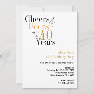 Invitation Soirées et bières jusqu'à 40 ans Fête minimale