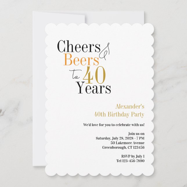 Invitation Soirées et bières jusqu'à 40 ans minimum fête (Devant)