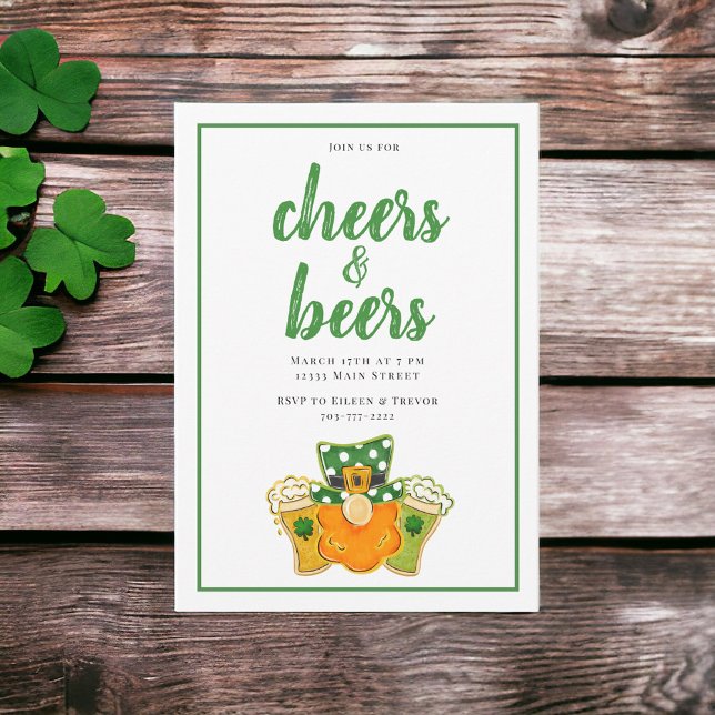 Invitation Soirées et bières St Patrick's Day Party Leprechau (Créateur téléchargé)