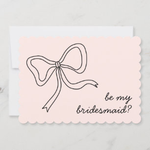 Invitation Sois ma femme de chambre Pink Bow Bridesmaid Propo