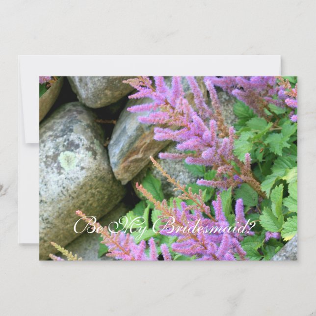 Invitation Sois ma femme d'honneur astilbe fleurs (Devant)