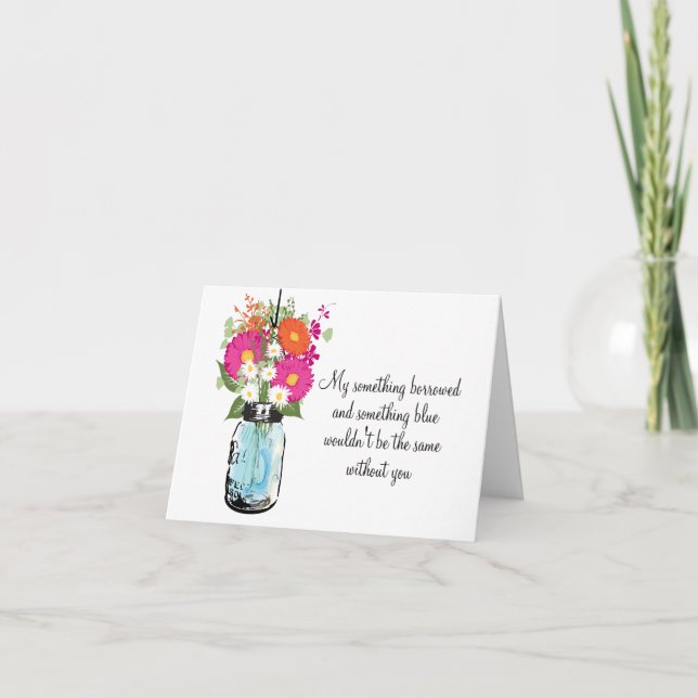 Invitation Sois Ma Servante D'Épouse Mason Jar Gerber Daisies (Devant)