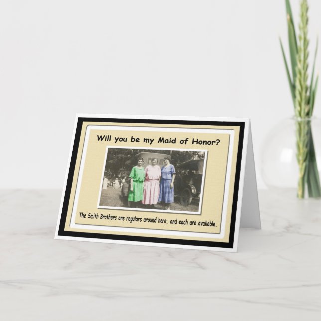 Invitation Sois ma servante d'honneur ? - FUNNY (Devant)