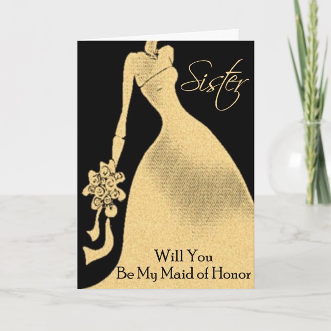 Invitation Sois ma servante d'honneur soeur (Devant)