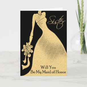 Invitation Sois ma servante d'honneur soeur