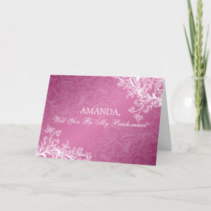 Invitation Sois Ma Serveuse D'Épouse Vintage Fils Rose