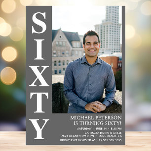 Invitation Soixante 60e anniversaire Gras Type photo