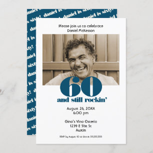 Invitation Soixante ans 60 et toujours Rockin' Photo Parti
