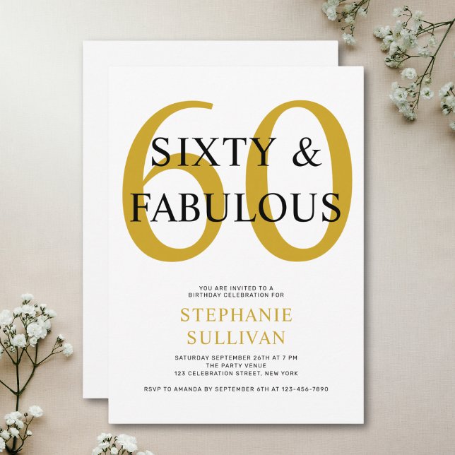 Invitation Soixante ans et fabuleux 60e anniversaire (Créateur téléchargé)