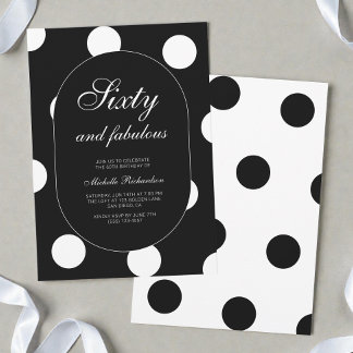 Invitation Soixante ans et fabuleux Anniversaire avec pois 60