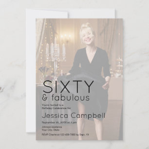 Invitation Soixante ans et Fabuleux Photo 60e Anniversaire
