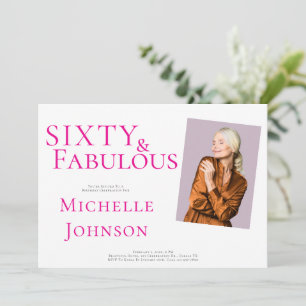 Invitation Soixante ans et Fabuleux Photo 60e Anniversaire