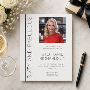 Invitation Soixante ans et Fabuleux Photo 60e Anniversaire