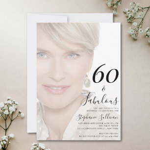 Invitation Soixante ans et Fabuleux Photo 60e Anniversaire